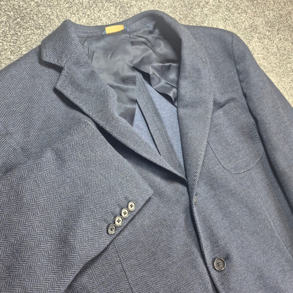 NEW Brooks Brothers Unstructured Blazer 46L Navy Herringbone Regent Fit Wool
